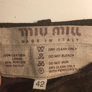 Miu Miu suede chocolate skirt